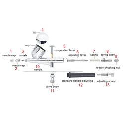 Nasedal Airbrush Accessories for NT-130 0.3mm Dual-action Airbrush Backup Replacment