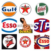 Retro Motorcycle Stickers Texaco Decals Racing Helmet Stickers Wholesale Various Brands Waterproof PVC Stickers