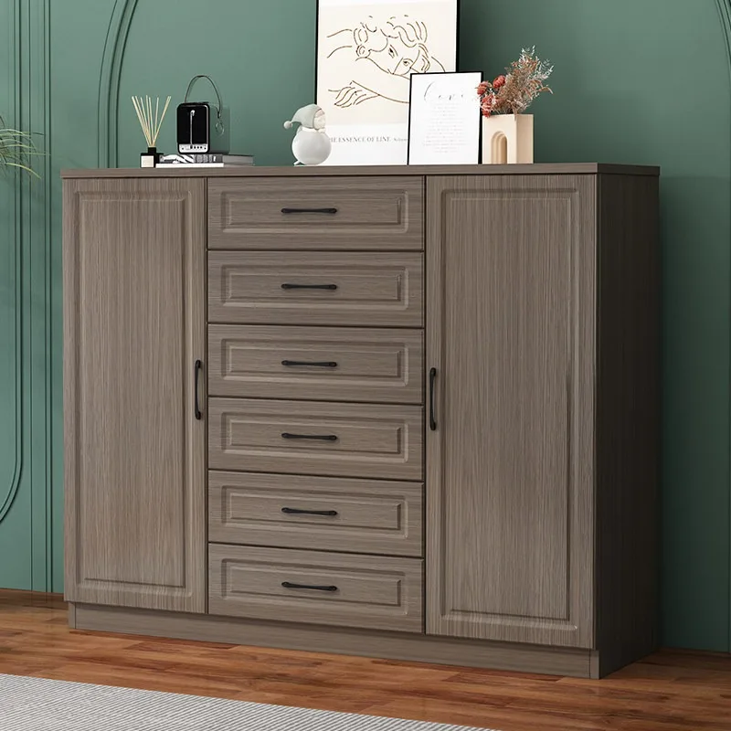 Solid wood five-drawer cabinet storage cabinet, modern minimalist living room bedside bedroom storage cabinet, wall-mounted stan