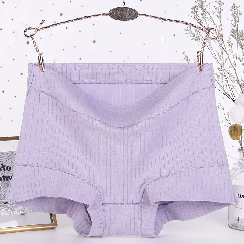 1pcs Cotton Women Panties Lady Plus Size Flat Corner Underwear Large Size High Waist Breathable Solid Color Female Briefs