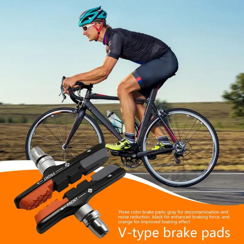 Interchangeable Brake Block 2 Pieces V-Shape Cycling Breaking Pad Multi-Purpose Braking Tool For Outdoor Adventure City