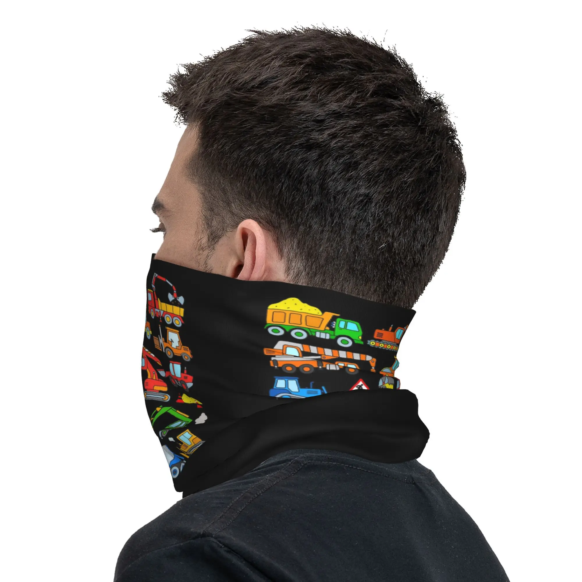 تصميم حفارة للأطفال باندانا غطاء الرقبة المطبوعة وشاح سحري قناع الوجه متعدد الوظائف للجري للرجال والنساء البالغين طوال الموسم