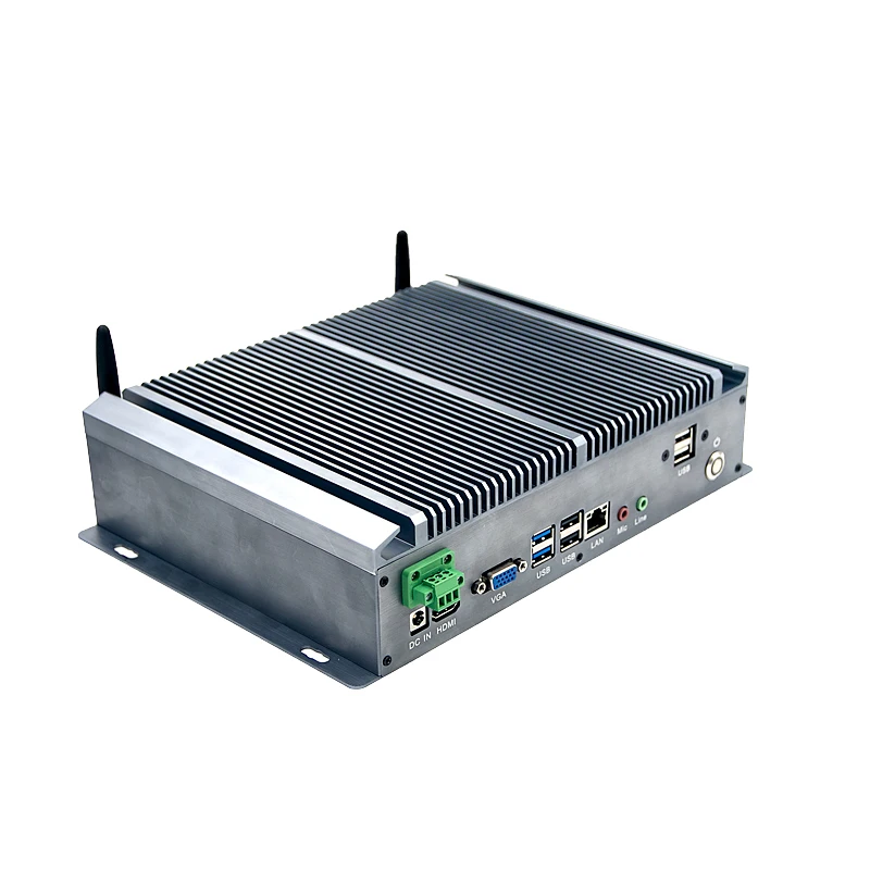 Fanless Mini Pc Core i5 Embedded Industrial mini pc Computer Dual Lan with rs232 com Port Nuc Dual LAN WIN 10 HD 8 Mini PC