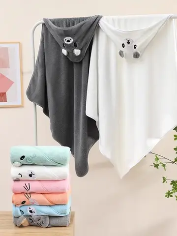 Cute Bath Towel for Baby Soft Absorbent Towel Newborn Swaddle Wrap Baby Blankets for Girls Boys