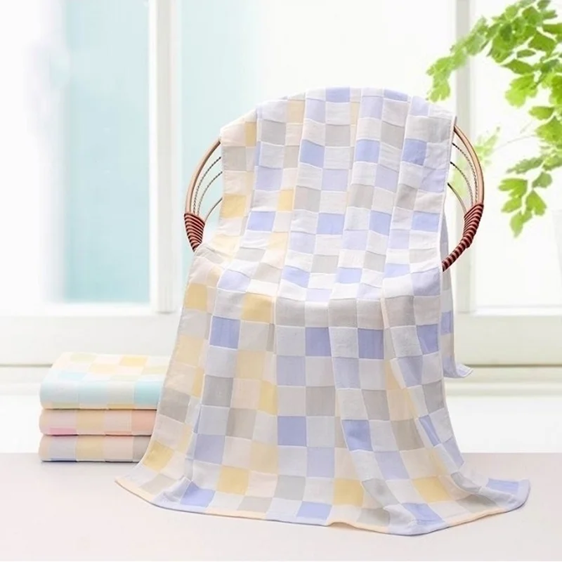 140*70cm Summer Thin Cotton Double-layer Gauze Children Bath Towel Soft Absorbent Newborn Hug Quilt Four Seasons Nap Blanket