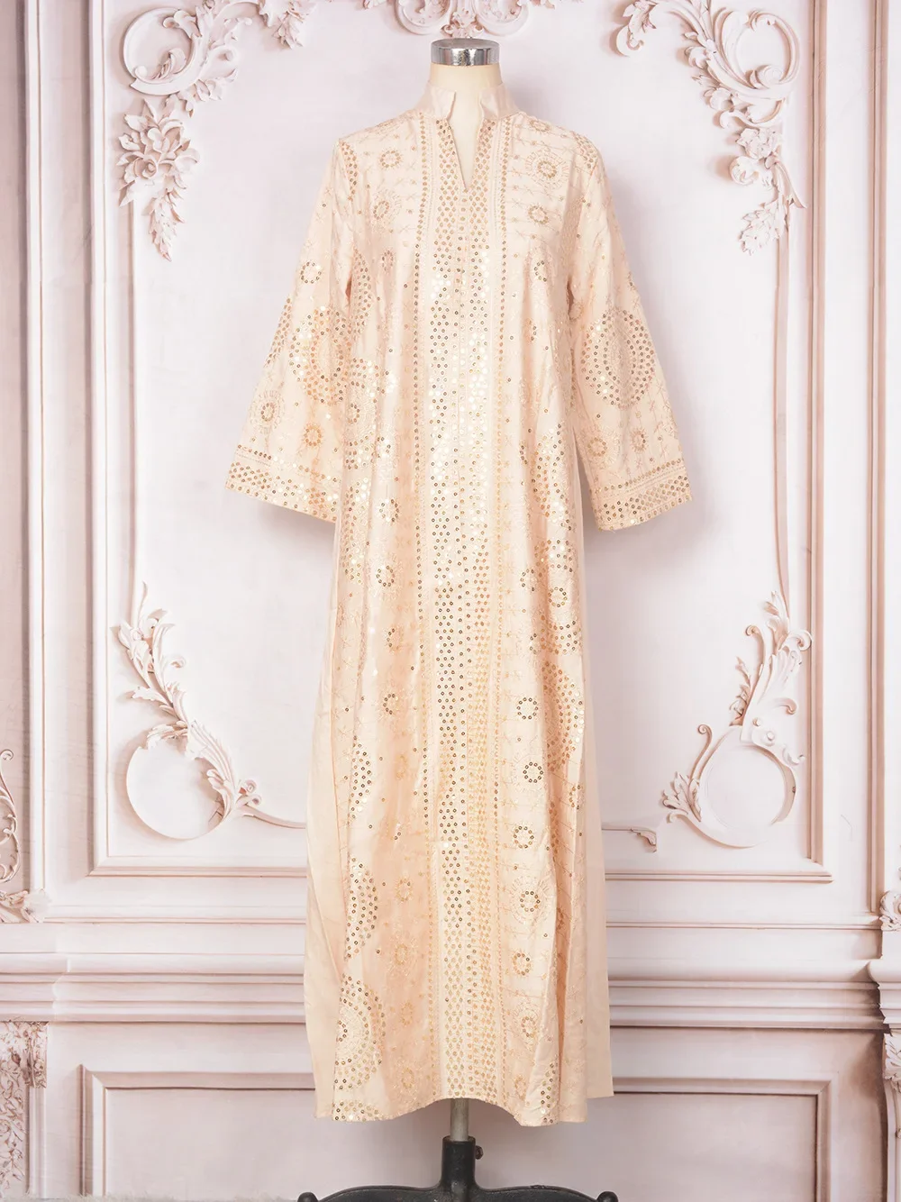 Eid Frauen Kleid Pailletten Abaya Party Lange Kleider Muslimischen Vestidos Largos Kaftan Robe Jalabiya Ramadan Marokko Dubai Kaftan 2025