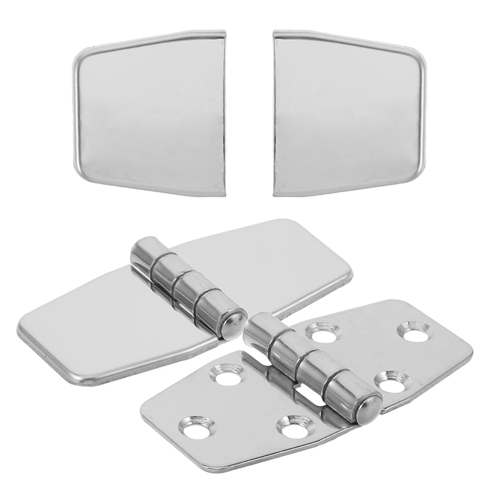 

2Sets Stainless Steel Heavy Duty Marine Hatch Hinges with Debris-Resistant Cap Design for Yacht Boat Rv Deck Cabinet Door Window