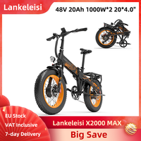 Lankeleisi X2000 MAX Electric Bike 48V 20Ah 960Wh1000W*2 Dual Motor 20 Inch Fat Tires Foldable E-Bike Hydraulic Disc Brakes