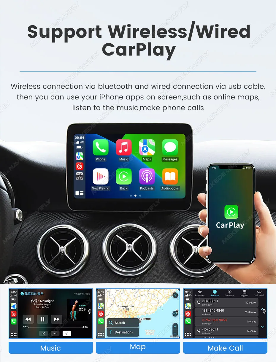 MEKEDE Wireless CarPlay Android Auto Decoder für Mercedes Benz NTG4.0 NTG4.5 NTG5.0 Auto Smart Video Box unterstützt Youtube Netflix – Detail 8