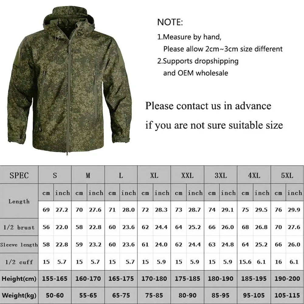 Winter Tactical Sets Men Multi-Pocket Hooded Jackets+Straight Cargo Pant 2 Pcs Suits Camo Waterproof Windproof Tactical Set New