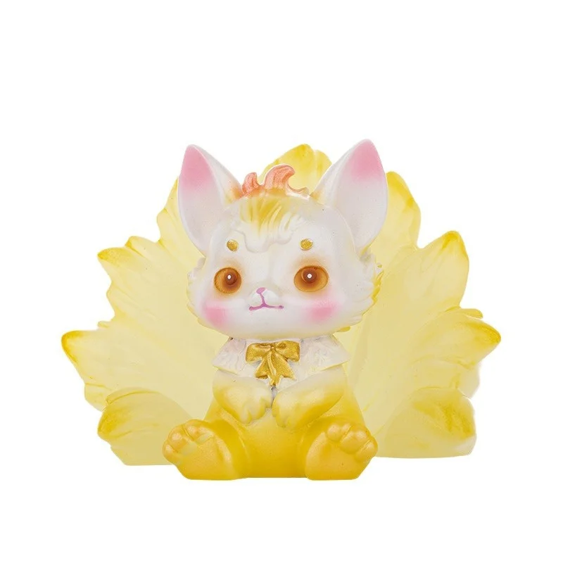 Shanhai Fox Ornament Cartoon Nine-tailed Fox Resin Crafts Desktop Ornament Decorative Toys