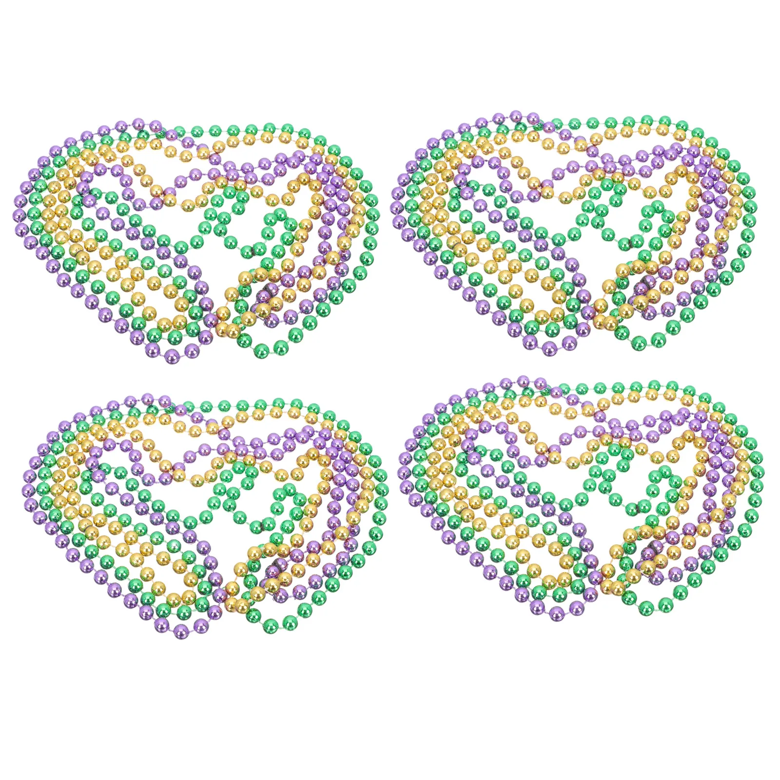 

12 Pcs Tricolor Beads Necklace Bulk naments Costumes Festival Chain Gras Beading Pendant Christmas Theme Party