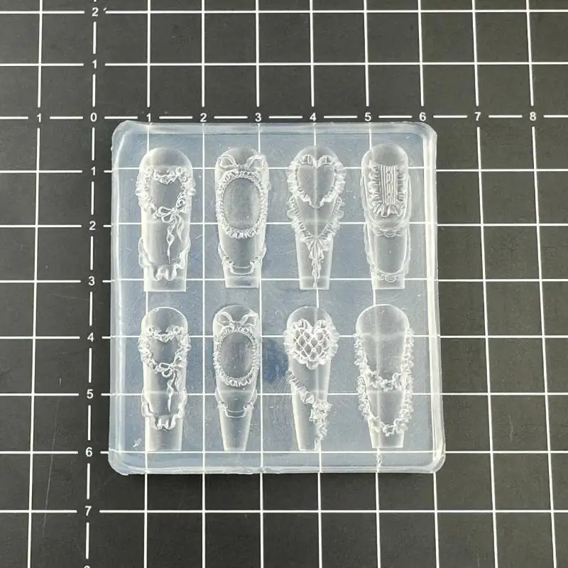 الفرنسية الدانتيل سلسلة الزهور ثلاثية الأبعاد قالب أكريليك سوان مسمار الفن زينة DIY بها بنفسك سيليكون مزين مسمار الفن قوالب الأظافر أداة قولبة #6