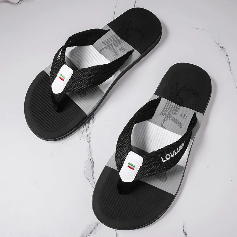 Men's Flip Flop Open-Toe Casual Slip-On Shoes Breathable Comfortable Soft Flat Heel for Spring Summer Autumn