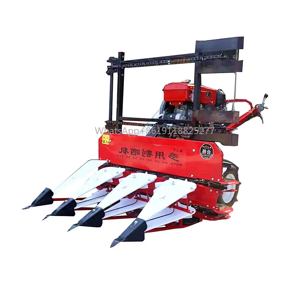 Tractor with 1.2m wide harvester Rice and corn harvester