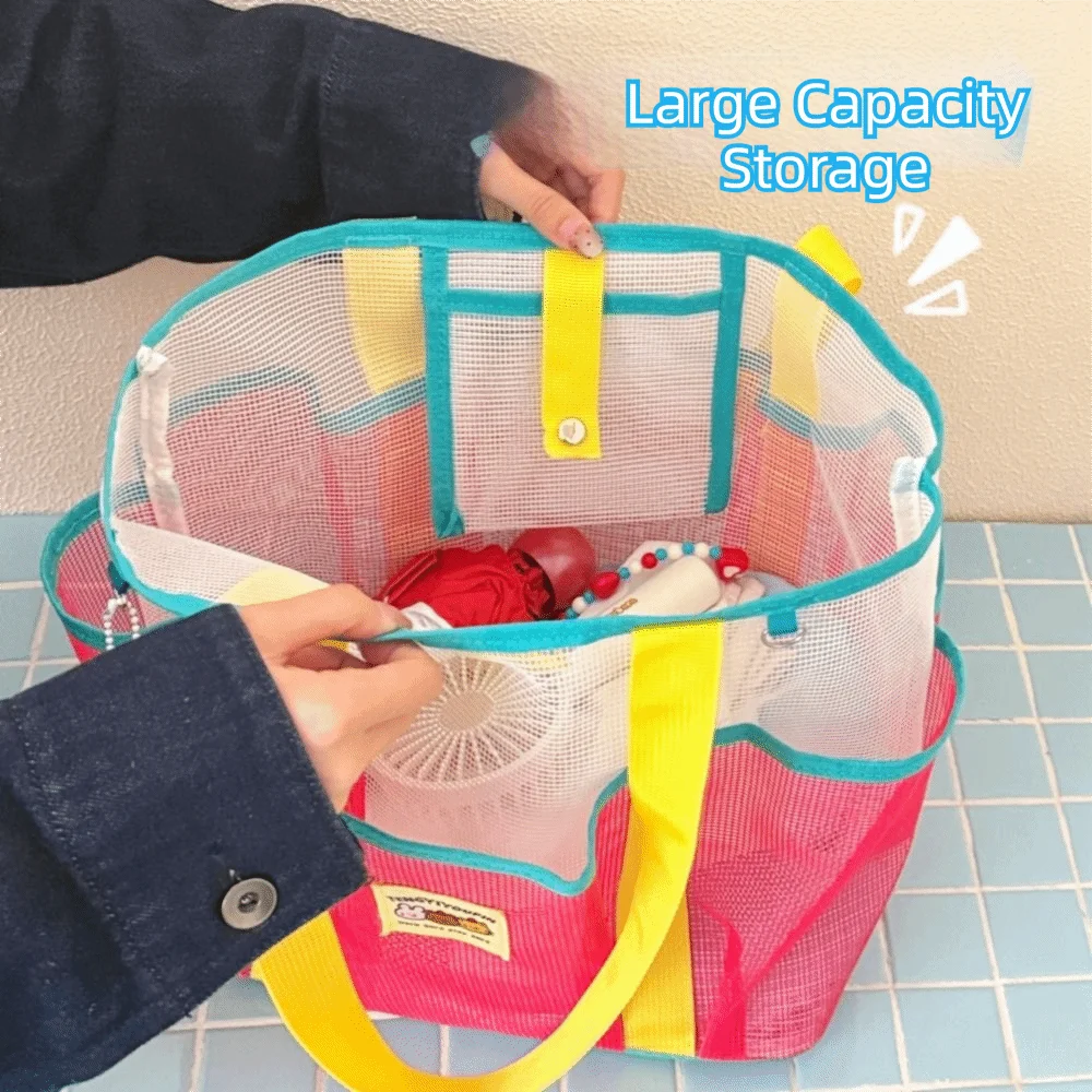

Toiletry Bag Nylon Mesh Beach Bag Dry Wet Gauze Swimming Bag Korean Separation Mesh Handbag Shower