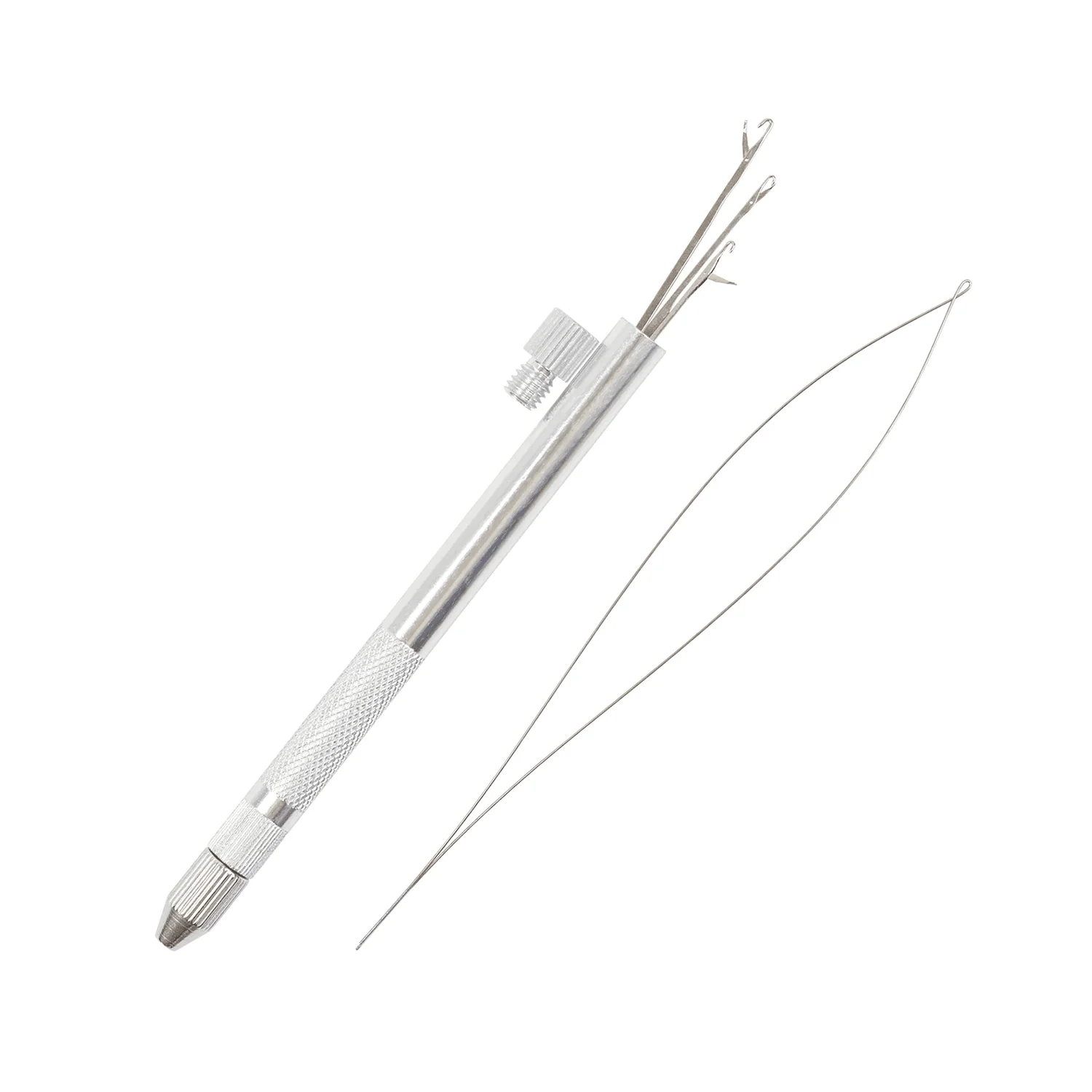 1Pc Weaving Needle Micro Ring Loop Threader for Hair Extension Tool Ventilating Needle for Lace Wig Making