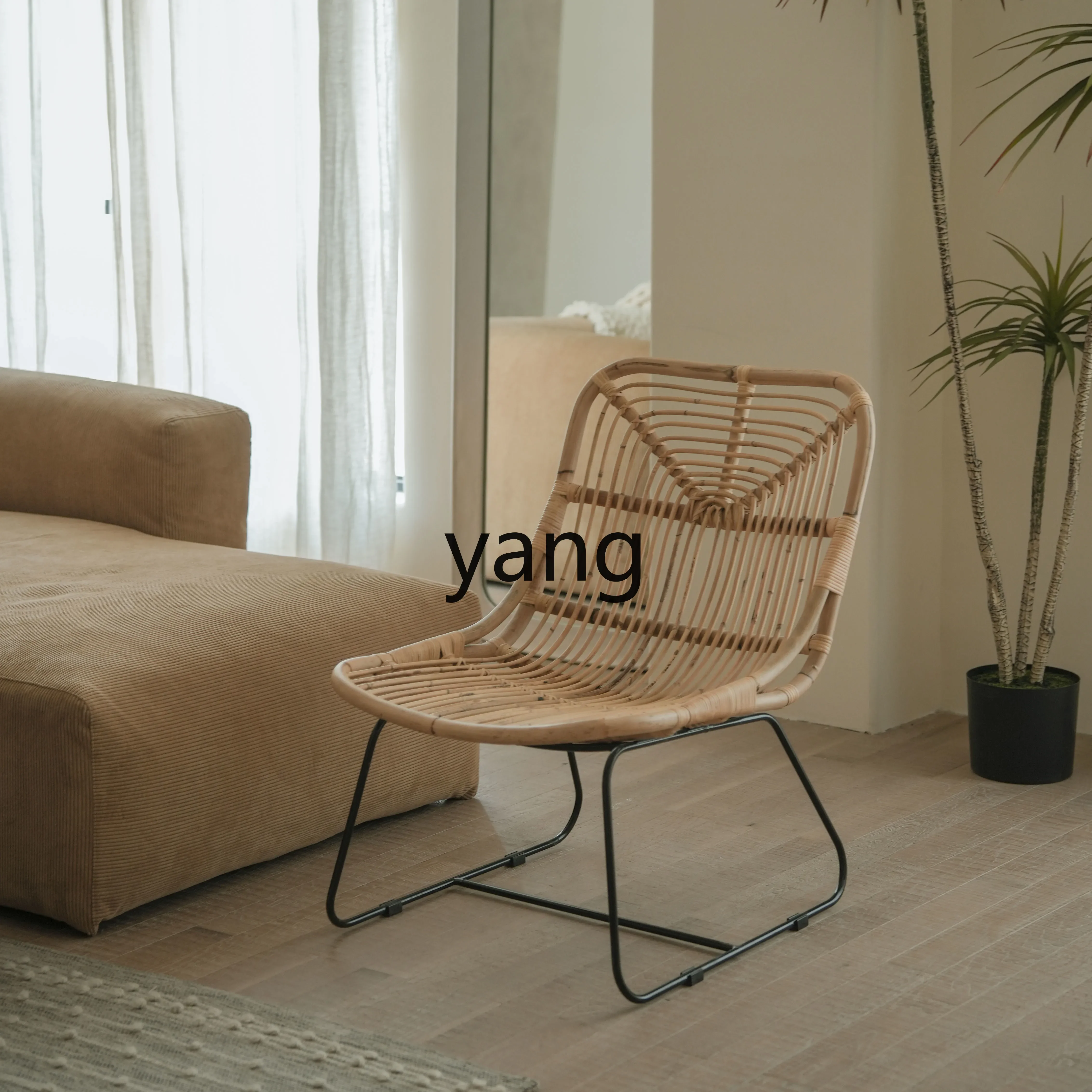 RQ natural cane chair home balcony homestay designer leisure chair