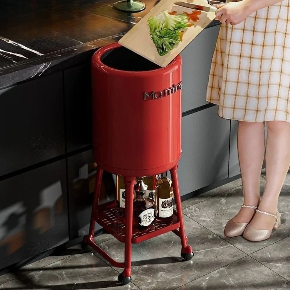 Bathroom Trash Can 20 Liters  360 ° Universal Wheel Wastebasket Kitchen 15L Garbage Bin Food Waste Household Cleaning Tools