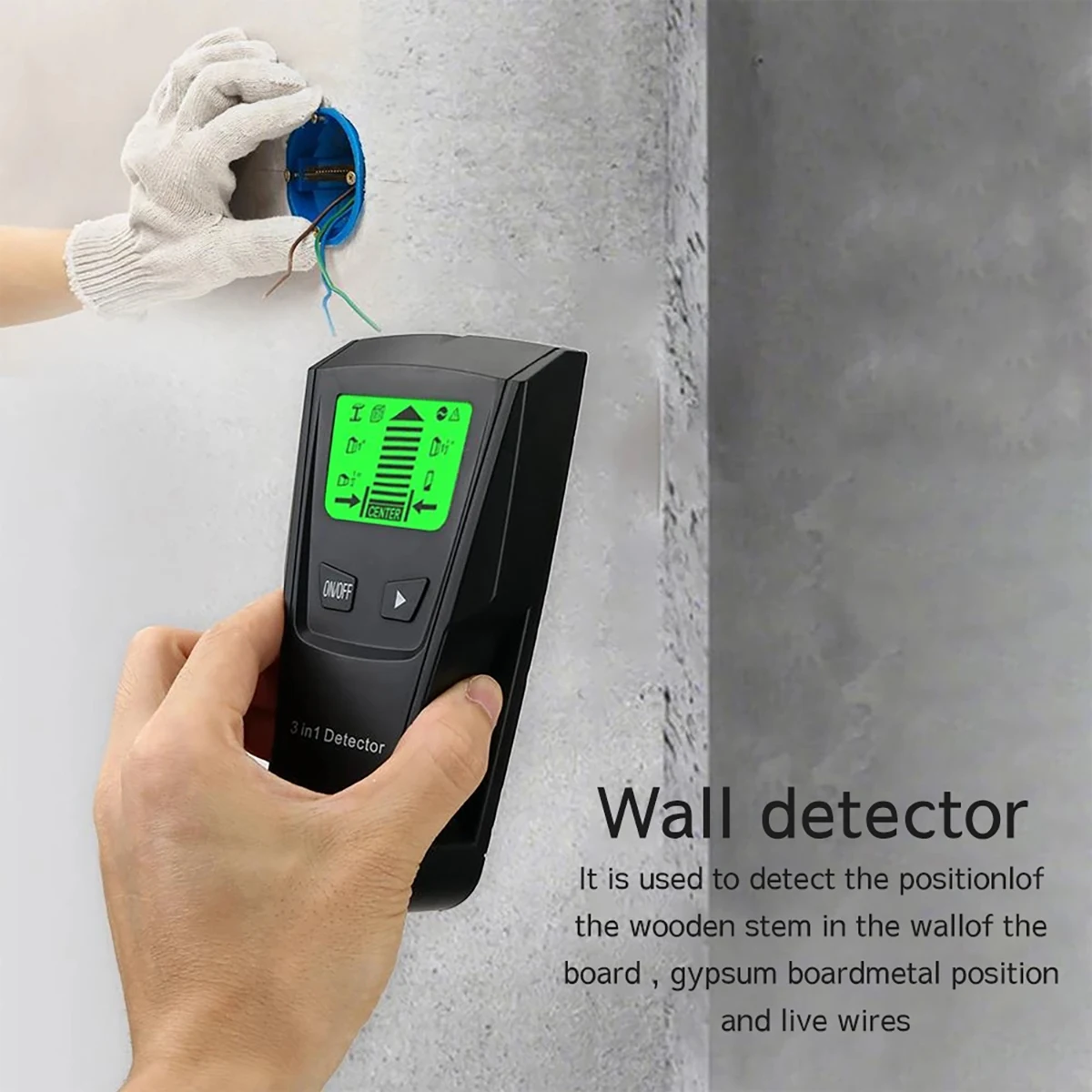 Wall Detector Hidden Line Finding Backlit Wood Metal Finder Cable Wires Depth Tracker Scanner LCD Display Studs Joist Detection