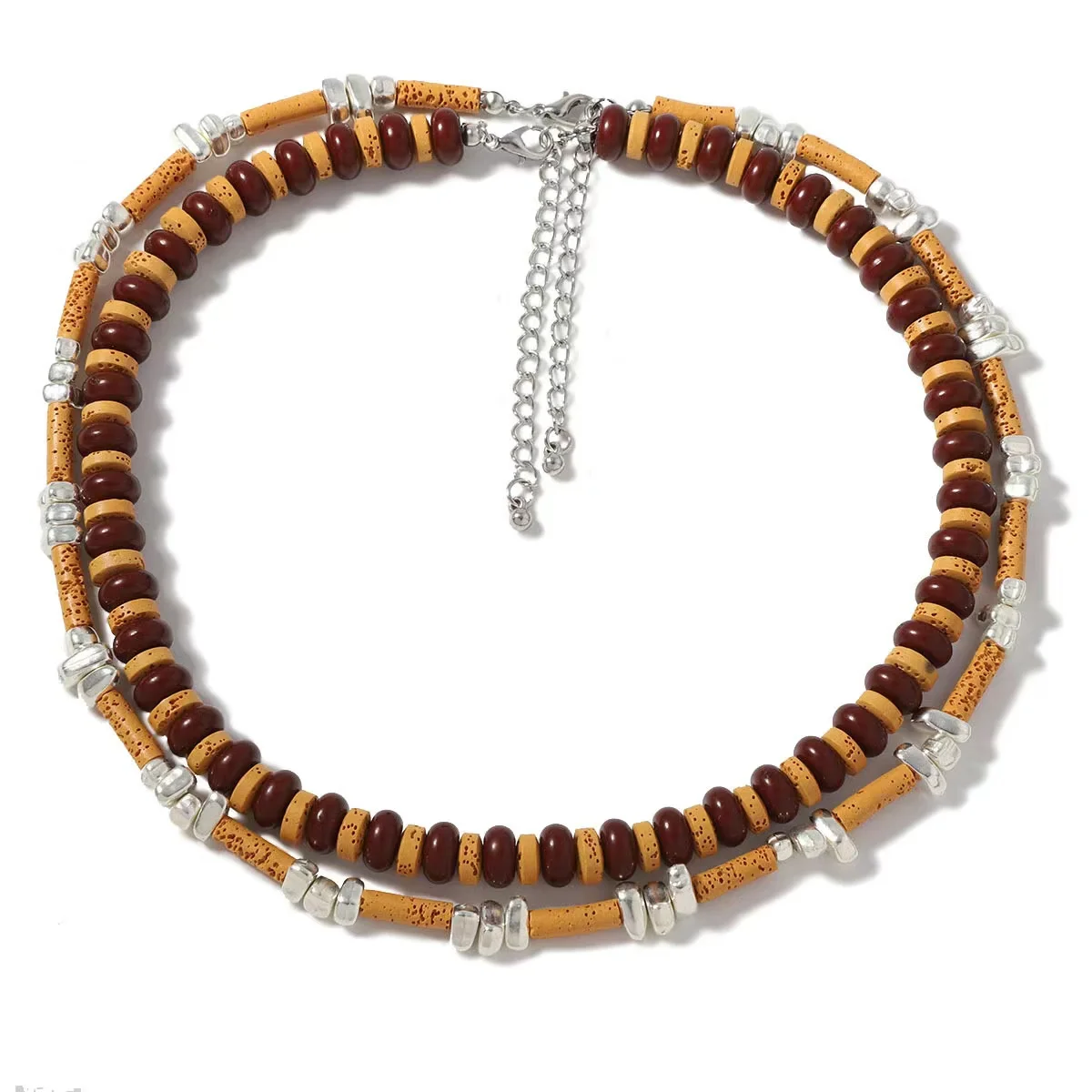 ZAA Elegant Personalized Double-layer Beaded Choker Necklace