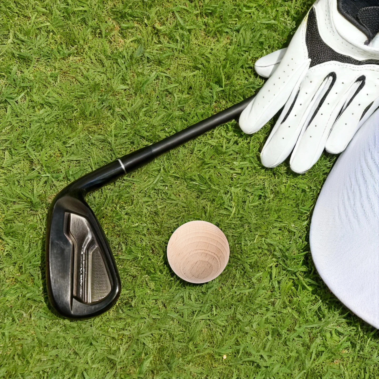Palla di legno di legno duro naturale 7,5 cm Sfera rotonda non finita Palline per croquet da prato Gioco da cortile all'aperto Set da gioco per croquet