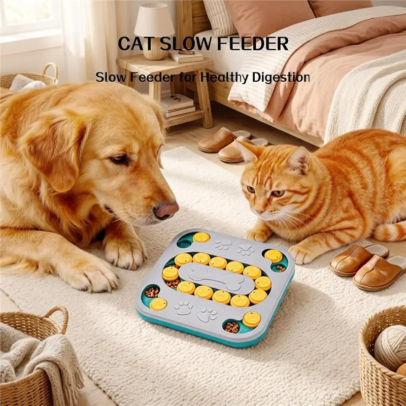 For Mental Stimulation Interactive Cat Puzzle Toy, Treat Dispenser& Slow Feeder To Reduce Boredom& Destructive Behavior