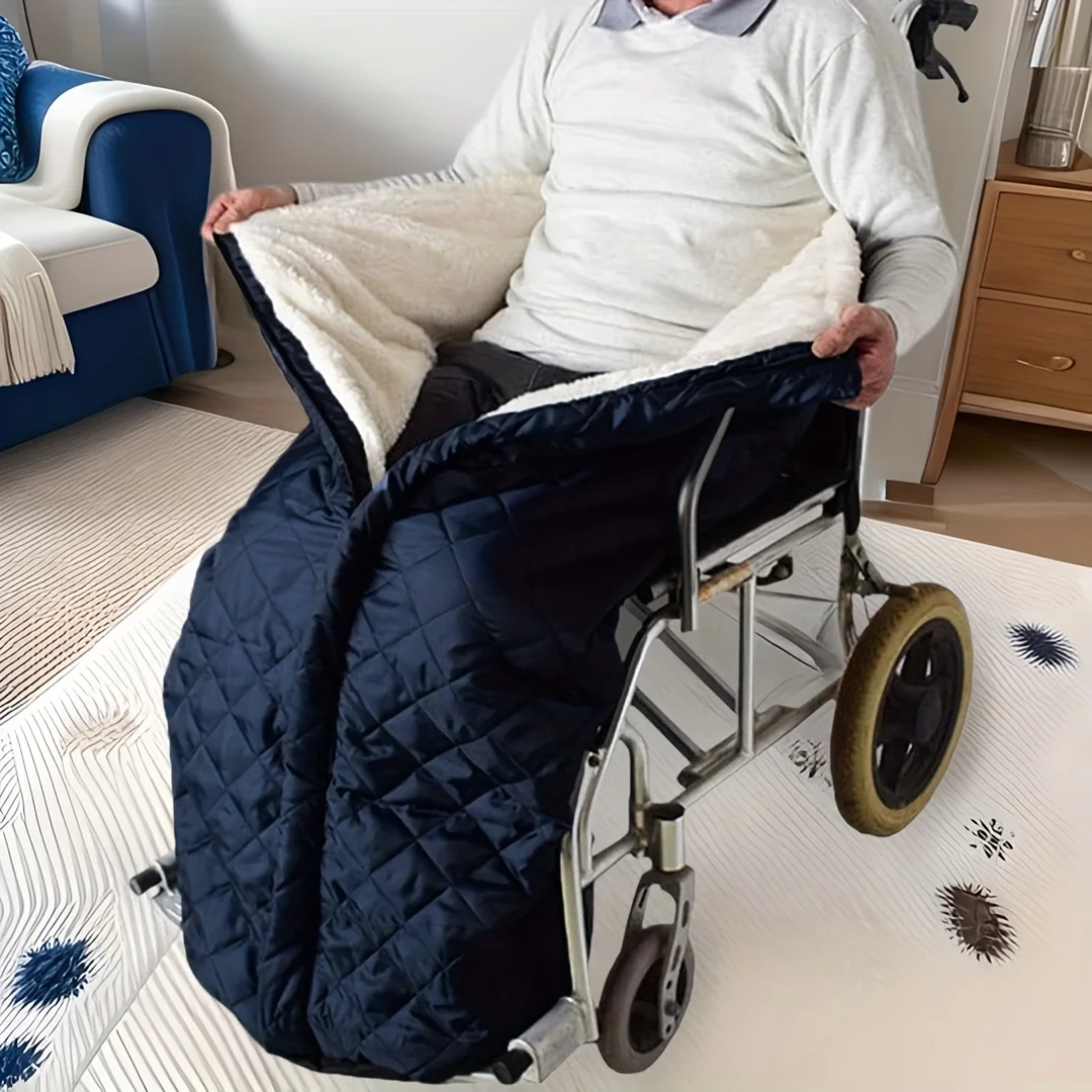 Wheelchair Warm Blanket Thickened Leg Warmer Blanket for Elderly Suitable for Manual and Electric Wheelchairs