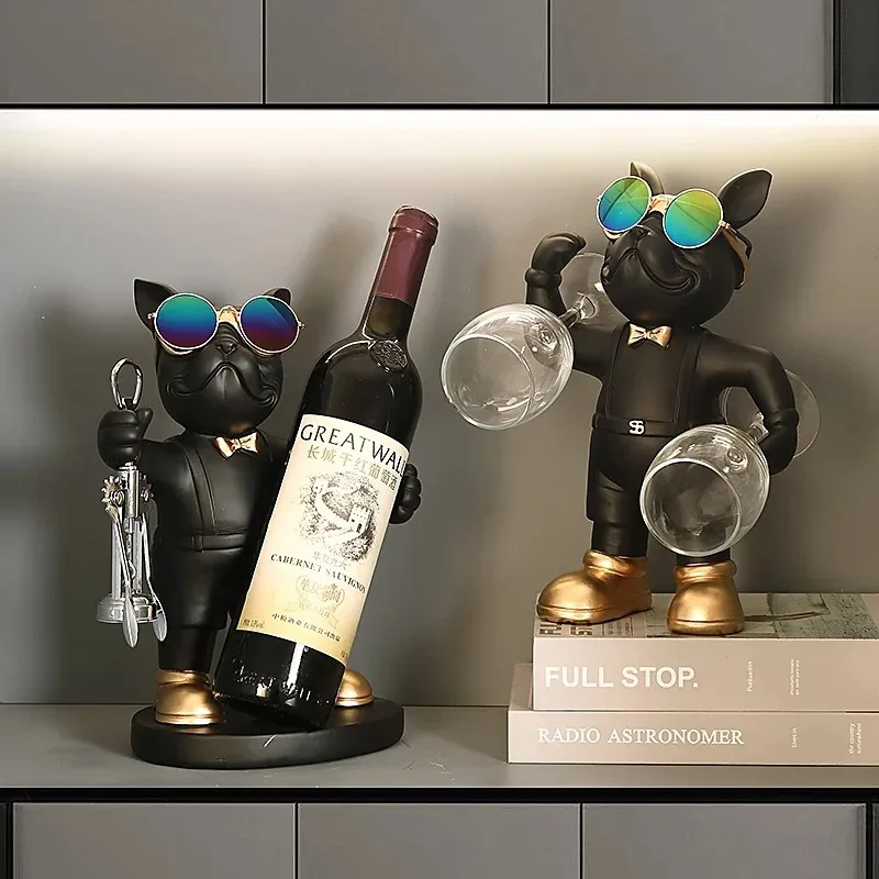 

Antique European Wine Display Stand: Resin Craft 6-Bottle Rack, Entryway Cabinet Decor, Luxury Gift with Carved Details
