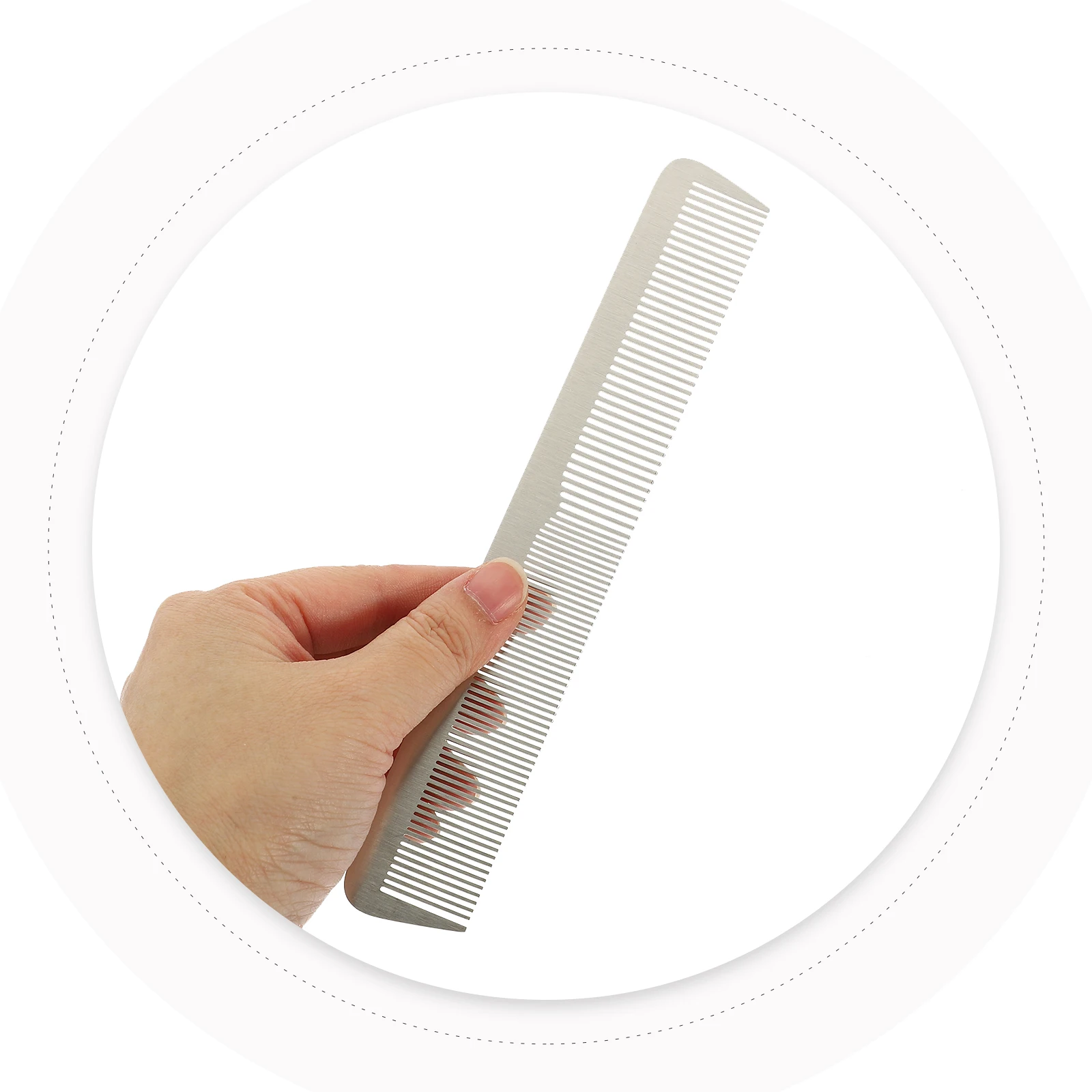 

2pcs Hair Cutting Comb Stainless Steel Combs For Wet Dry Hair Anti- Lightweight Home Use Haircut Accessories Shearing Tool