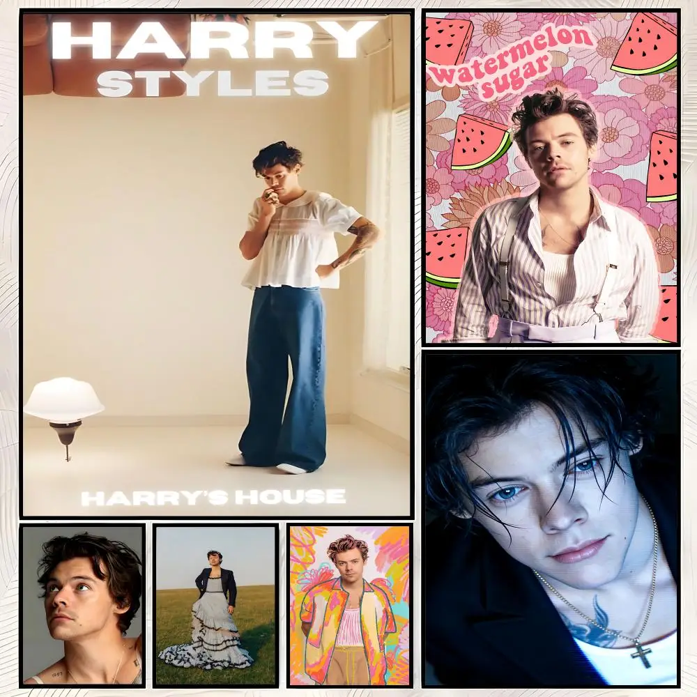 Singer Harry Styles Poster Self-Stick HD PP Paper Wall Art Poster, Waterproof Decor for Bedroom, Living Room and Home