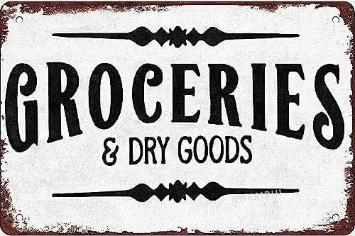 Retro Metal tin Sign Funny Groceries Dry Goods Sign For Home Cave Garage bar Wall Decoration Vintage Metal Sign 8 x 12 inch