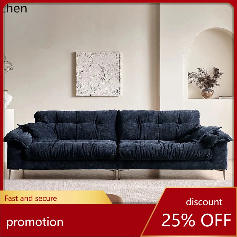 

ZML Large and Small Apartment Living Room High-End Simple Detachable Washable Straight-Row Cotton Linen Fabric Sofa