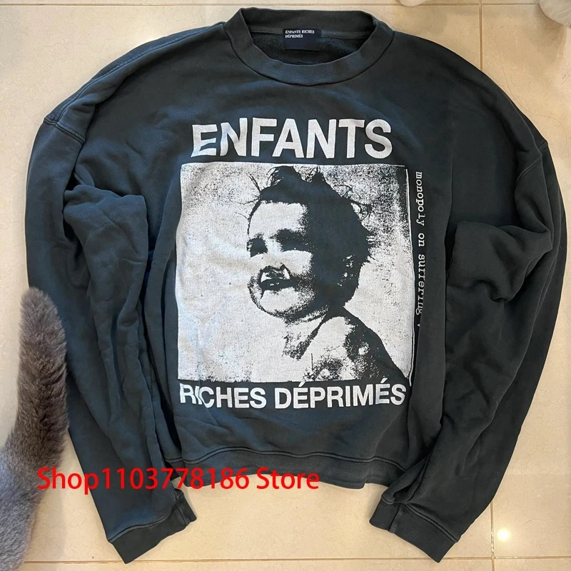 2024 Autumn New ERD Long Sleeve Men Women Daily Loose Letter Logo Portrait Print T Shirt Enfants Riches Deprimes Tee Clothing