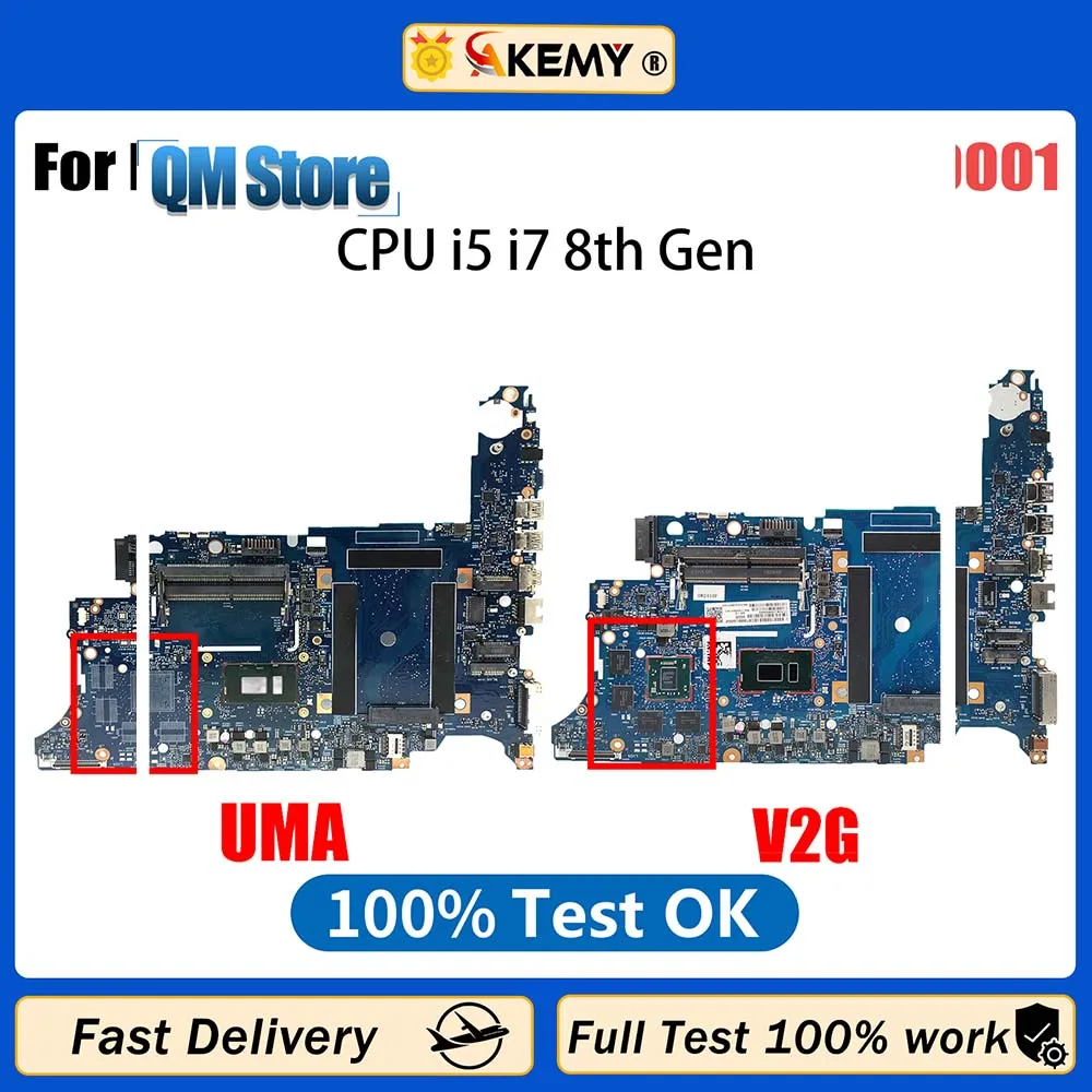 

Mainboard For HP 650 G4 Laptop Motherboard 6050A2930001 L27307-601 L24851-601 i5 i7 8th Gen CPU Full Tested