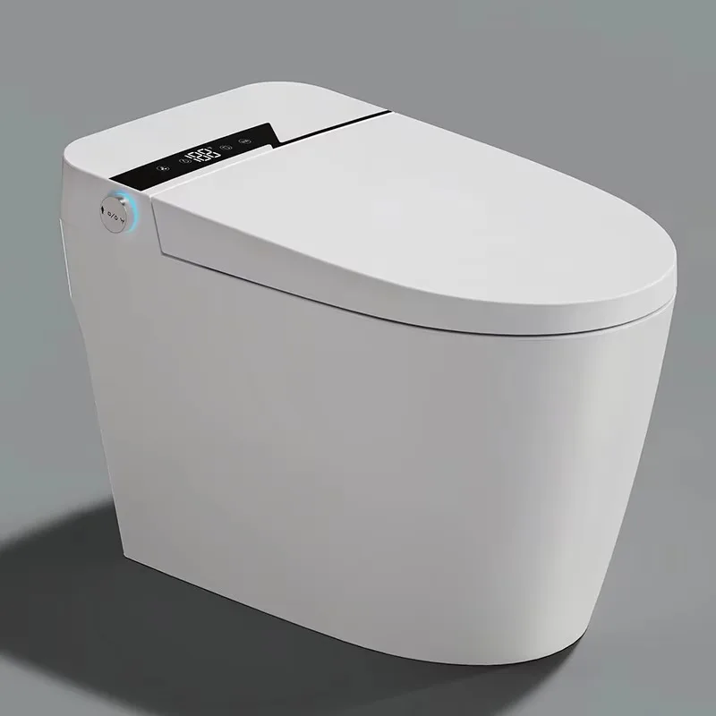Intelligent Wireless Remote Control Smart Toilet Modern Style Sanitary Ware S-Trap Elongated Bowl Heated Seat