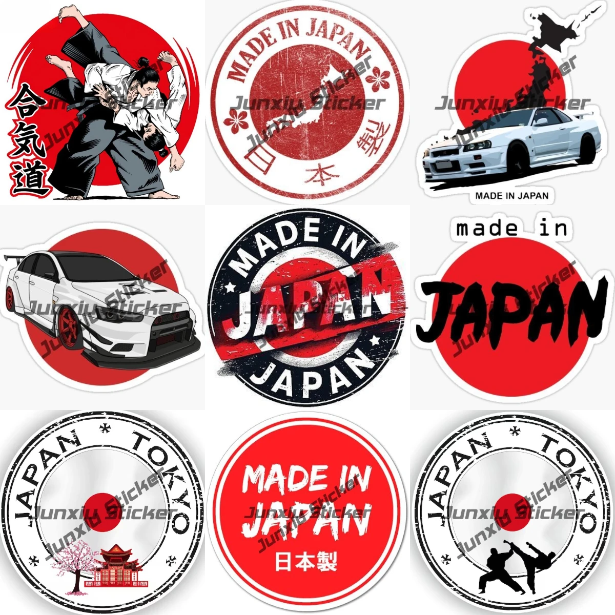 

Made in Japan Japan Cartoon JDM Refit Stickers Okinawa Tokyo Japan Aikido Anime Graffiti Waterproof Decal Decoration Accessories