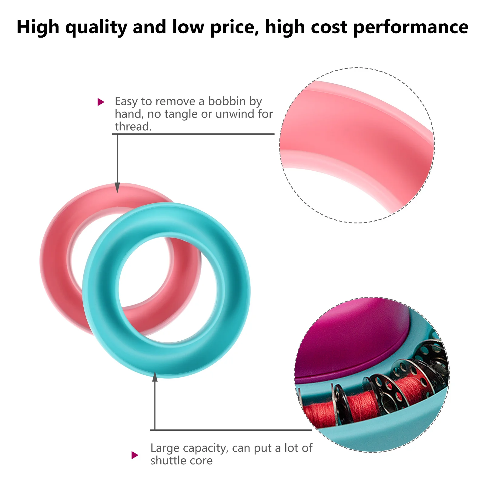 

2Pcs Portable Bobbin Holder Strong Storage Organizer for Bobbings Smooth Operation No Unwind Feature Sewing Essential