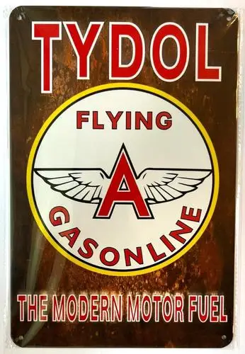 Tydol Flying A Gasoline Service Neuartiges Metallschild; Wandkunst