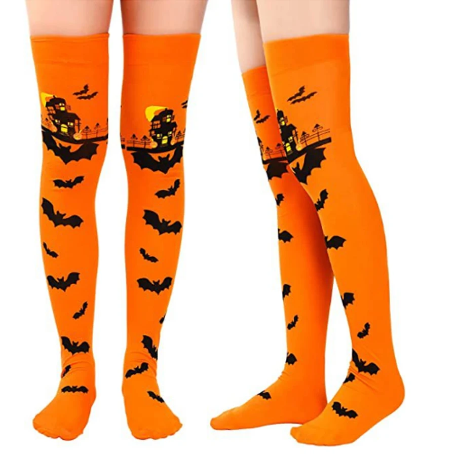 Halloween Party Bat Socks  Spider Web Over Knee Socks Ghost Festival Dead Party Dress Up Trick Or Treat Happy Halloween Day Fav