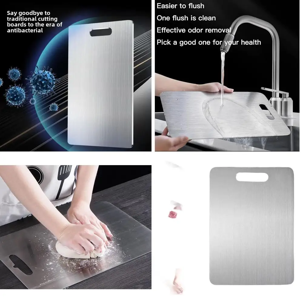 

Двусторонняя титановая кухонная разделочная доска с антипригарным покрытием, медицинского класса, 23,6x15,7 дюйма