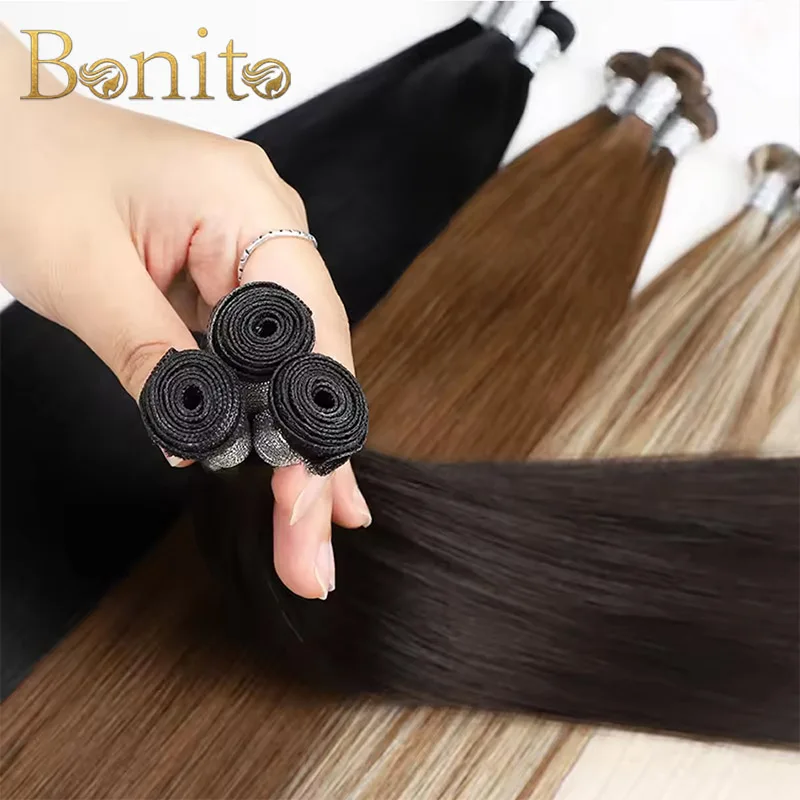 

Straight Human Hair Weft Remy Human Hair Bundles Sew In Weft Human hair Extensions Straight Blonde 18"-30" Natural Color Hair