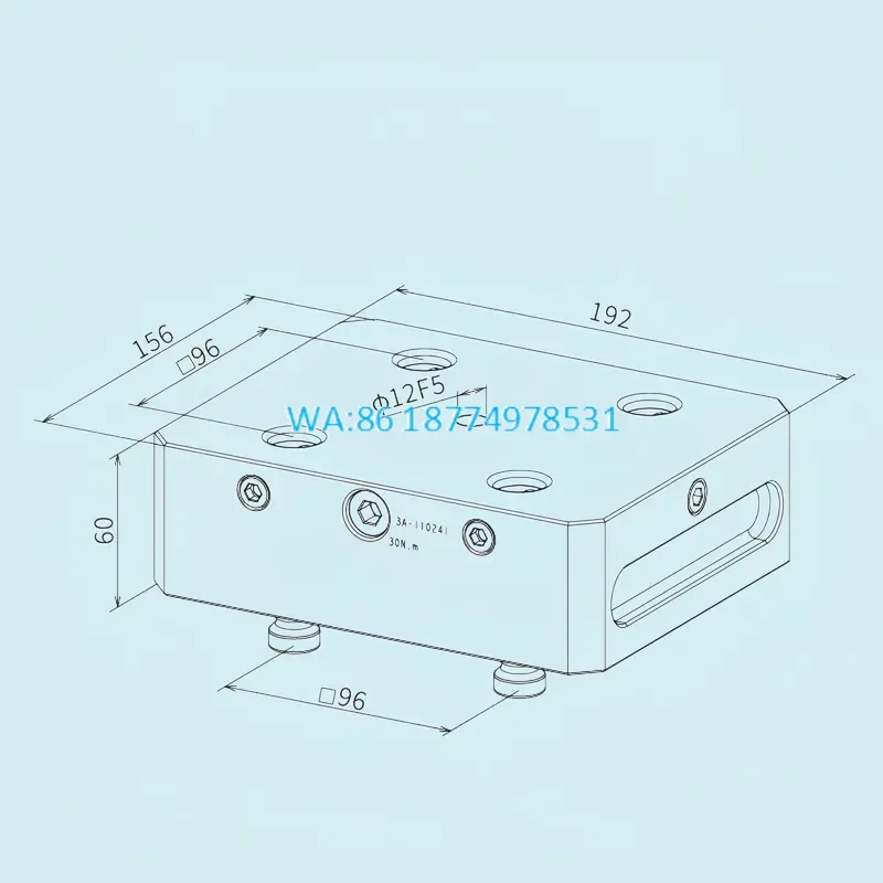 Wmwmnu for Zero Point Riser Quick Locking Plate 4 5 Axis Machining 192x156x60mm Repeatability 0.01mm 3A-110241