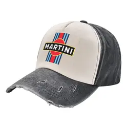 Martini Racing Stripe Baseball Cap western Hat Big Size Hat For Women Men's