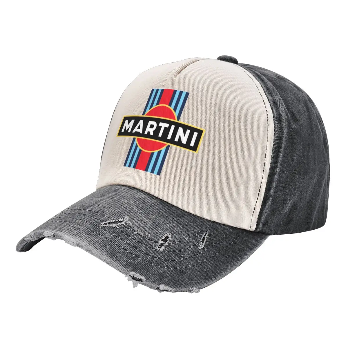 Martini Racing Stripe Baseball Cap western Hat Big Size Hat For Women Men's