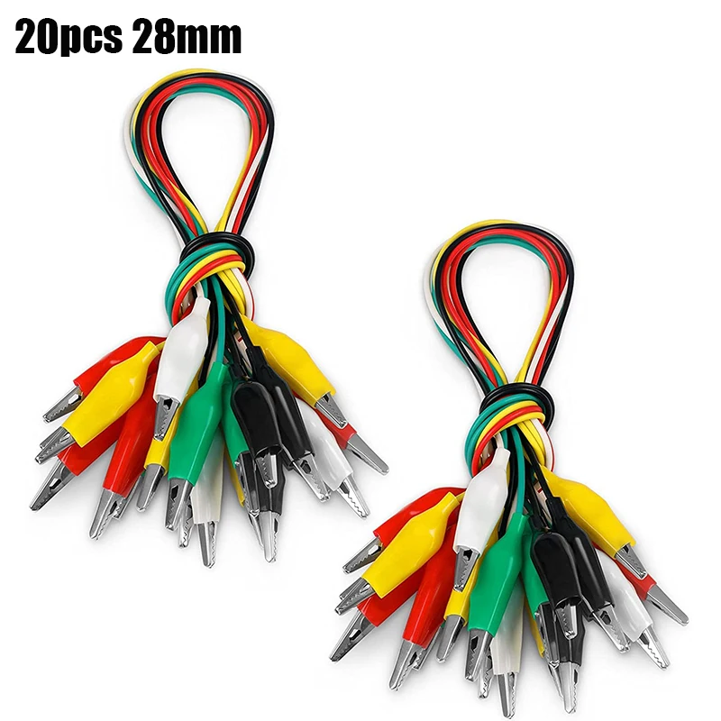 35cm 28mm Crocodile Clip Number Double ended Crocodile Clips Cable Testing Wire Clip for Electrical Testing ,Circuit Connection