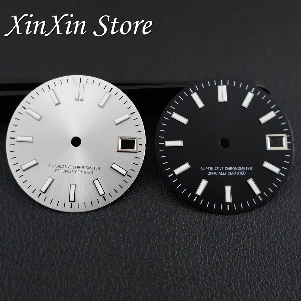 28.5MM Sunburst Watch Dial High Quality Green Luminous Watch Faces Modified Watch Accessories For NH35 NH36 4R 7S Movement