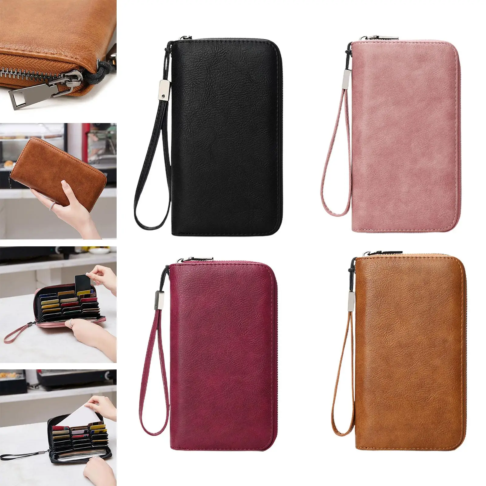 Wallet Purse Zipper Closure Credit Card Holder for Commuting Dating Shopping