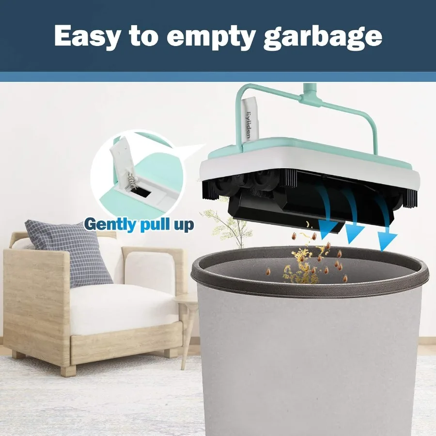 Leichte, handgedruckte Teppichkehrmaschine in Mini-Größe für mühelose manuelle Reinigung auf Teppichen, ideal für leises, nicht elektrisches Kehren i