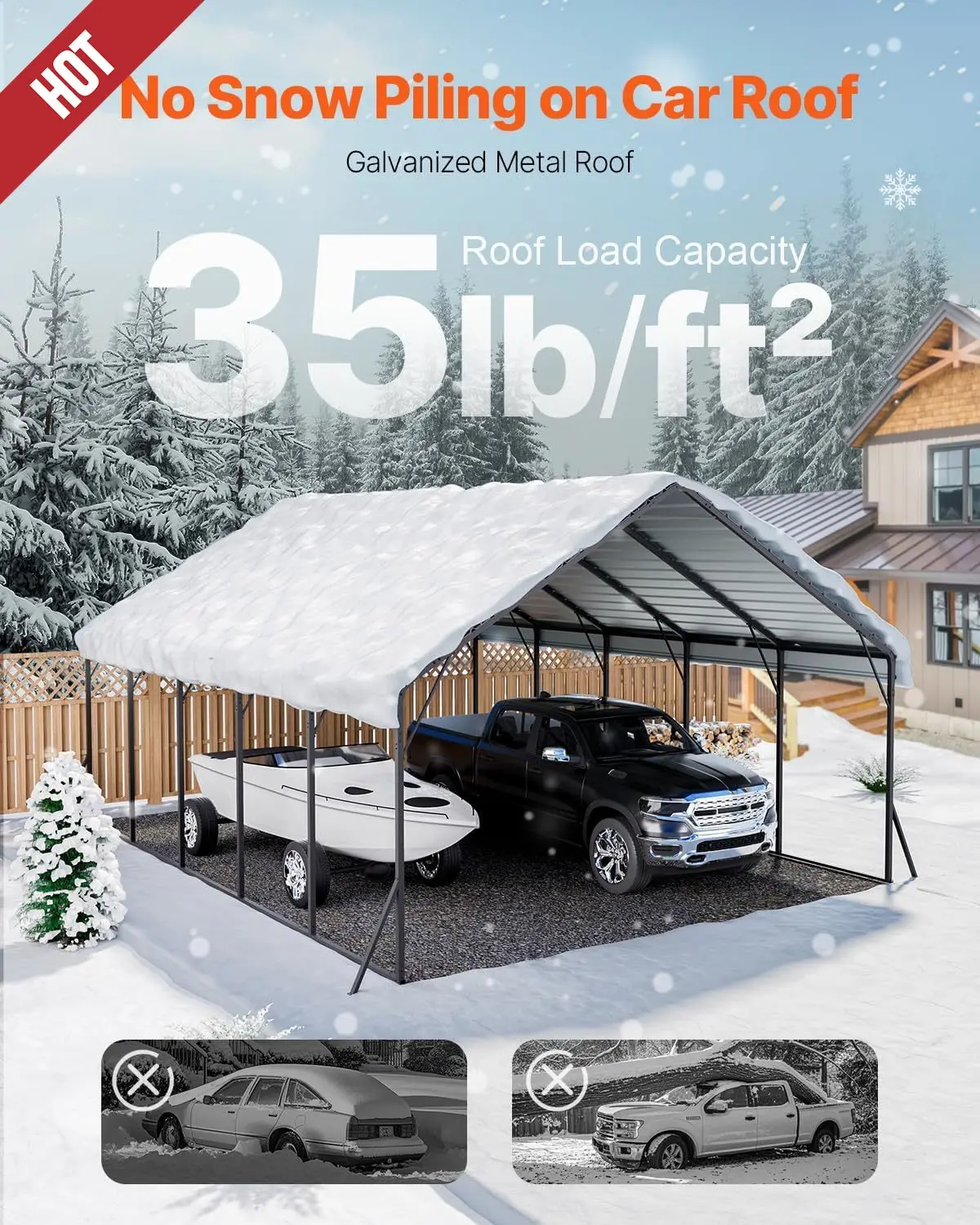 

2025NEW 20x24 ft Heavy Duty Metal Carport, Outdoor Car Shelter with Removable PE Sidewalls, Steel Frame Garage,and Equipment Sto